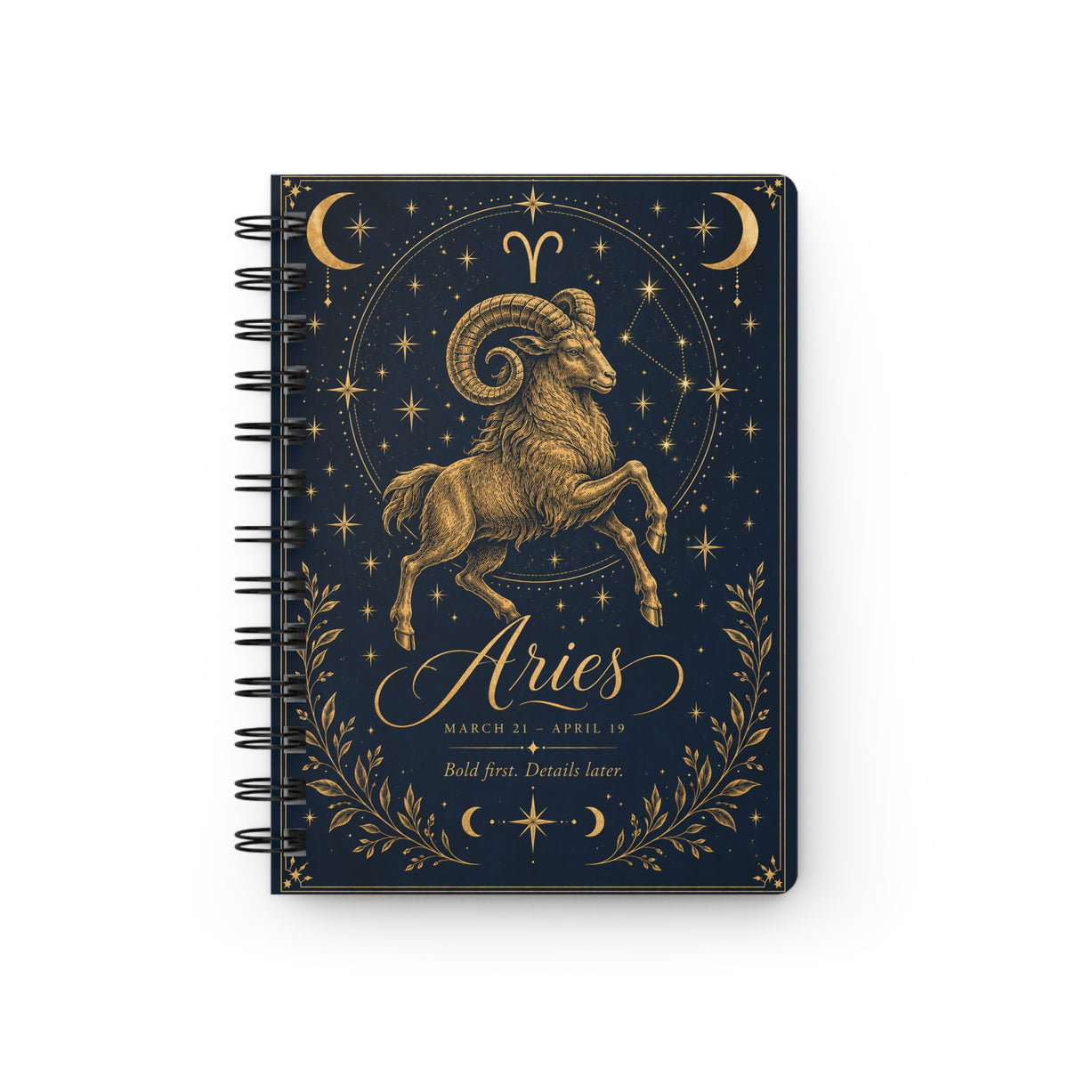 Aries Spiral Journal – Gold Zodiac Journal (Mar 21 to Apr 19)