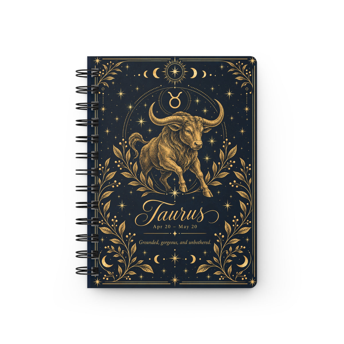 Taurus Spiral Journal — Zodiac Gold Journal (Apr 20–May 20)