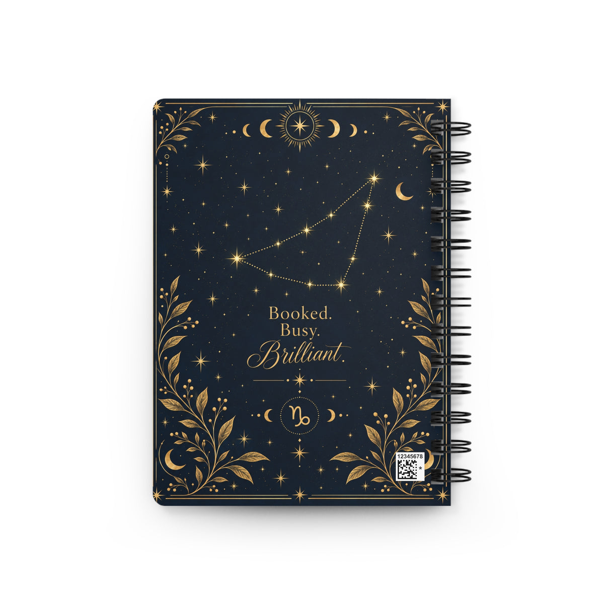 Capricorn Spiral Notebook — Gold Zodiac Journal (Dec 22–Jan 19)