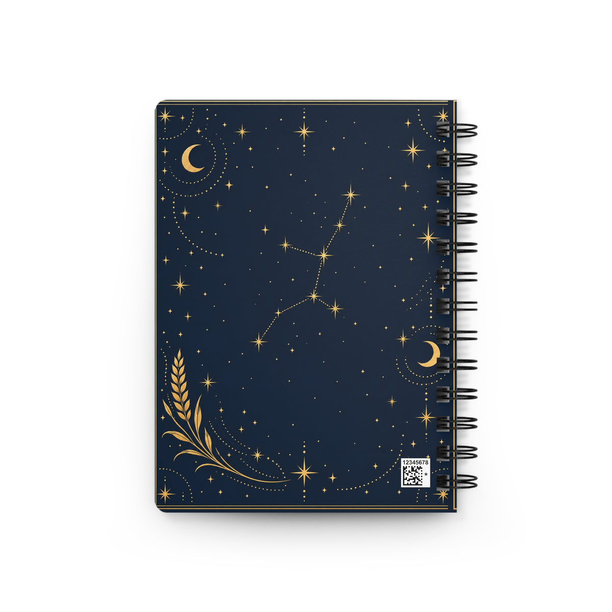 Virgo Spiral Notebook — Gold Zodiac Journal (Aug 23–Sep 22)