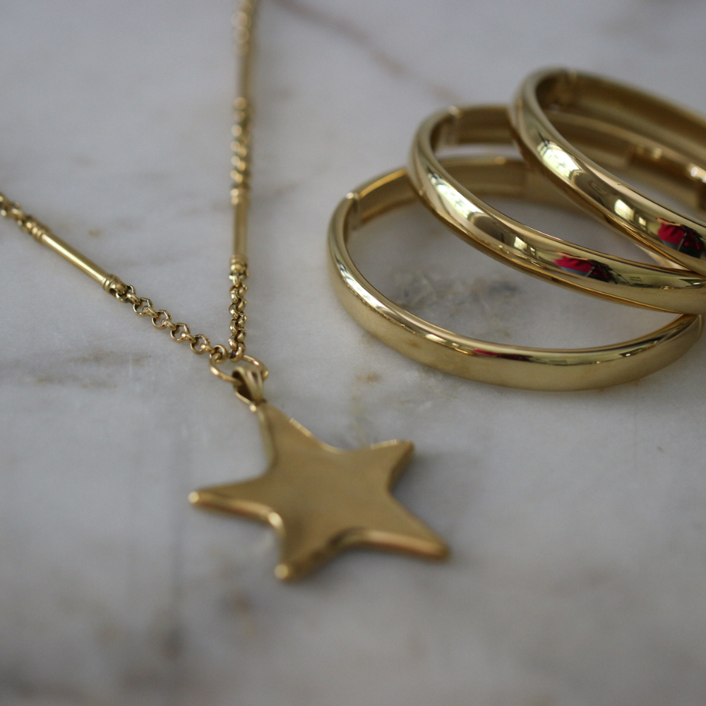 Heirloom Bangle 18K Gold Water Resistant Hinged Bracelet