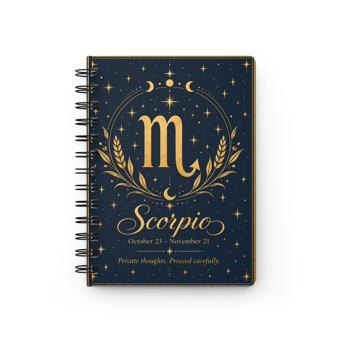 Scorpio Spiral Notebook — Gold Zodiac Journal (Oct 23–Nov 21)