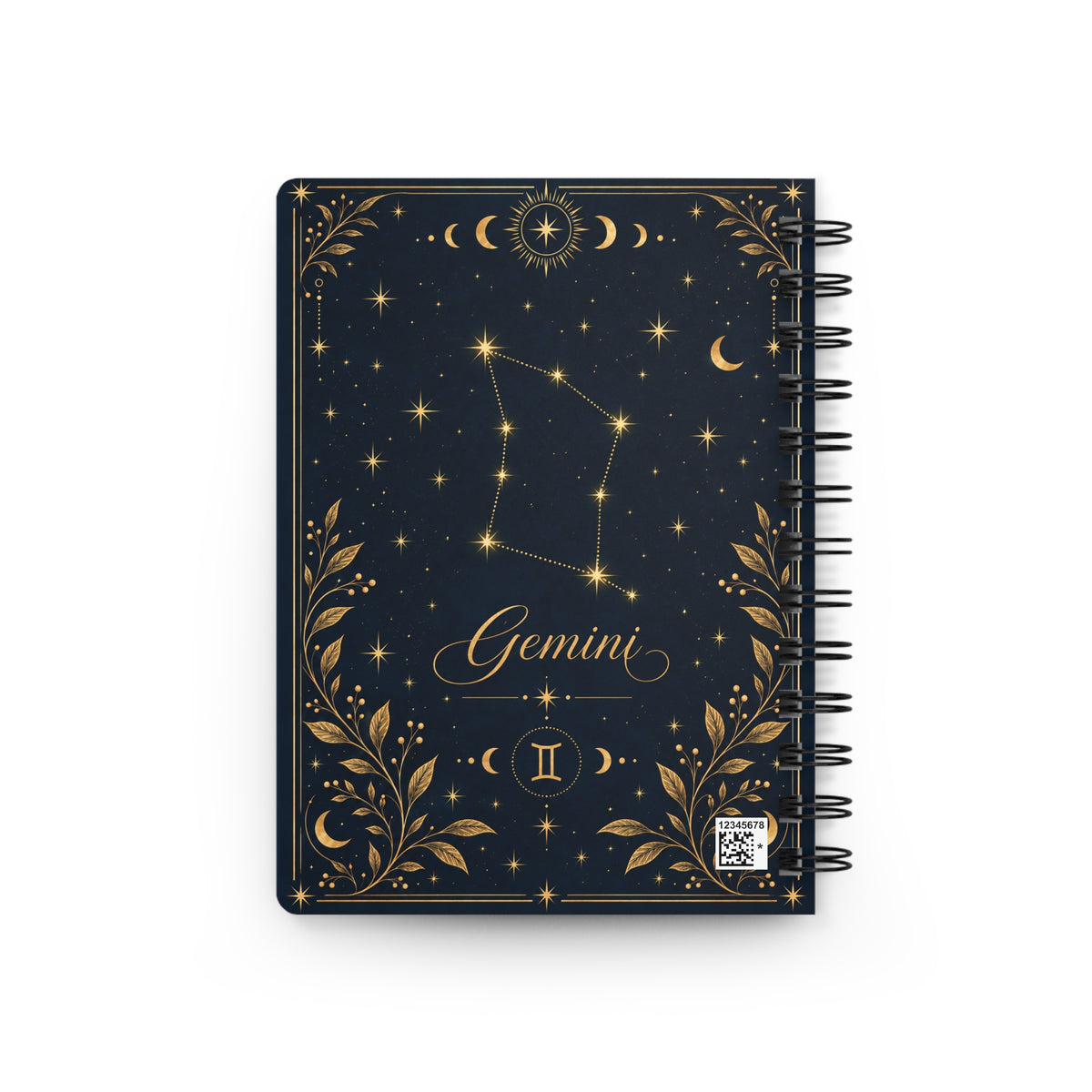 Gemini Zodiac Spiral Journal — Gold Zodiac Journal (May 21–June 20)