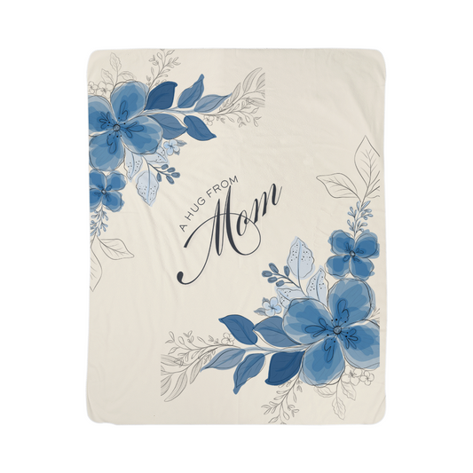 A Hug From Mom Sherpa Fleece Blanket – College Student Gift