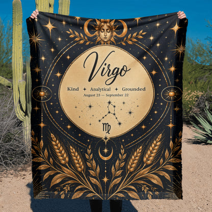 Virgo Zodiac Woven Blanket – Grounded, Thoughtful & Unforgettable